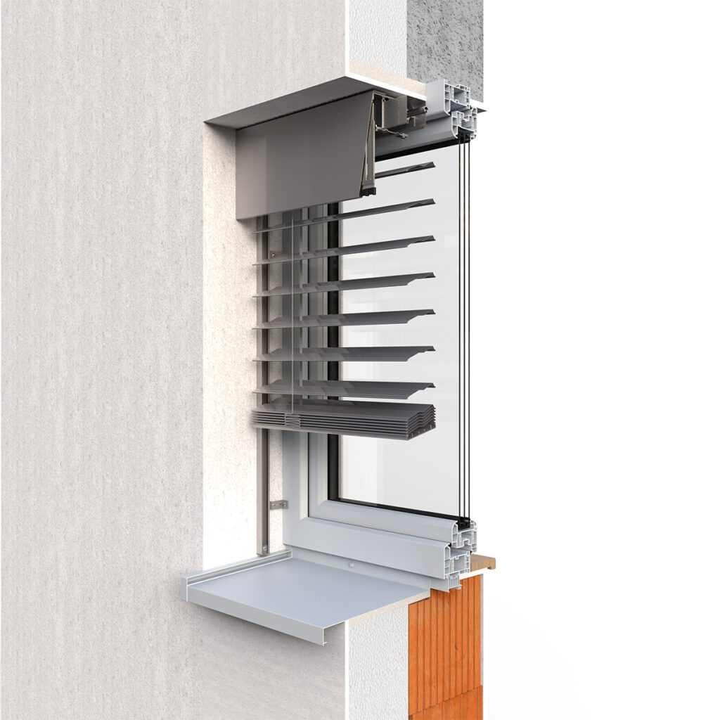 žalúzie na okna, Priznaný krycí plech
